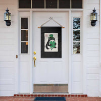 Vintage Japanese Grumpy Frog Garden Flag Lucky St Paddys Day