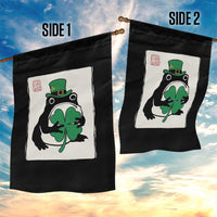 Vintage Japanese Grumpy Frog Garden Flag Lucky St Paddys Day
