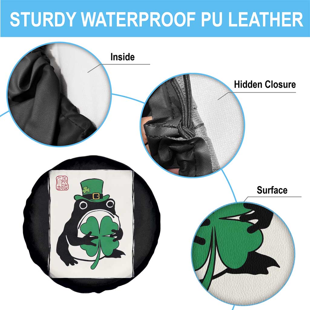 Vintage Japanese Grumpy Frog Spare Tire Cover Lucky St Paddys Day