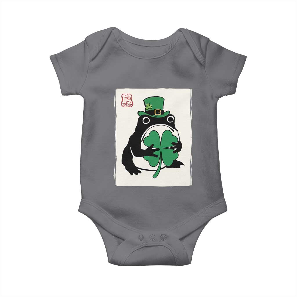 Vintage Japanese Grumpy Frog Baby Onesie Lucky St Paddys Day