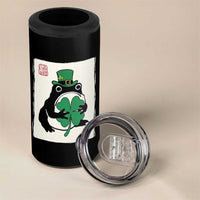Vintage Japanese Grumpy Frog 4 in 1 Can Cooler Tumbler Lucky St Paddys Day