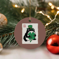 Vintage Japanese Grumpy Frog Ceramic Ornament Lucky St Paddys Day