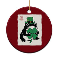 Vintage Japanese Grumpy Frog Ceramic Ornament Lucky St Paddys Day