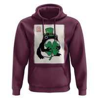 Vintage Japanese Grumpy Frog Hoodie Lucky St Paddys Day