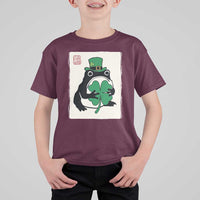 Vintage Japanese Grumpy Frog T Shirt For Kid Lucky St Paddys Day