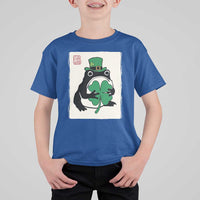 Vintage Japanese Grumpy Frog T Shirt For Kid Lucky St Paddys Day