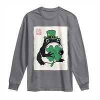 Vintage Japanese Grumpy Frog Long Sleeve Shirt Lucky St Paddys Day