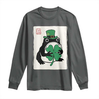 Vintage Japanese Grumpy Frog Long Sleeve Shirt Lucky St Paddys Day