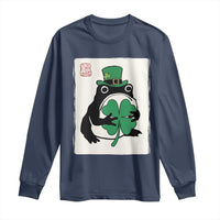 Vintage Japanese Grumpy Frog Long Sleeve Shirt Lucky St Paddys Day