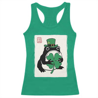 Vintage Japanese Grumpy Frog Racerback Tank Top Lucky St Paddys Day