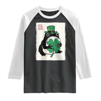 Vintage Japanese Grumpy Frog Raglan Shirt Lucky St Paddys Day