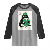 Vintage Japanese Grumpy Frog Raglan Shirt Lucky St Paddys Day