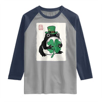 Vintage Japanese Grumpy Frog Raglan Shirt Lucky St Paddys Day