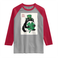 Vintage Japanese Grumpy Frog Raglan Shirt Lucky St Paddys Day