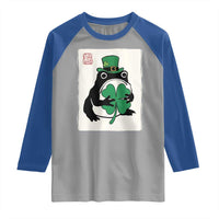 Vintage Japanese Grumpy Frog Raglan Shirt Lucky St Paddys Day