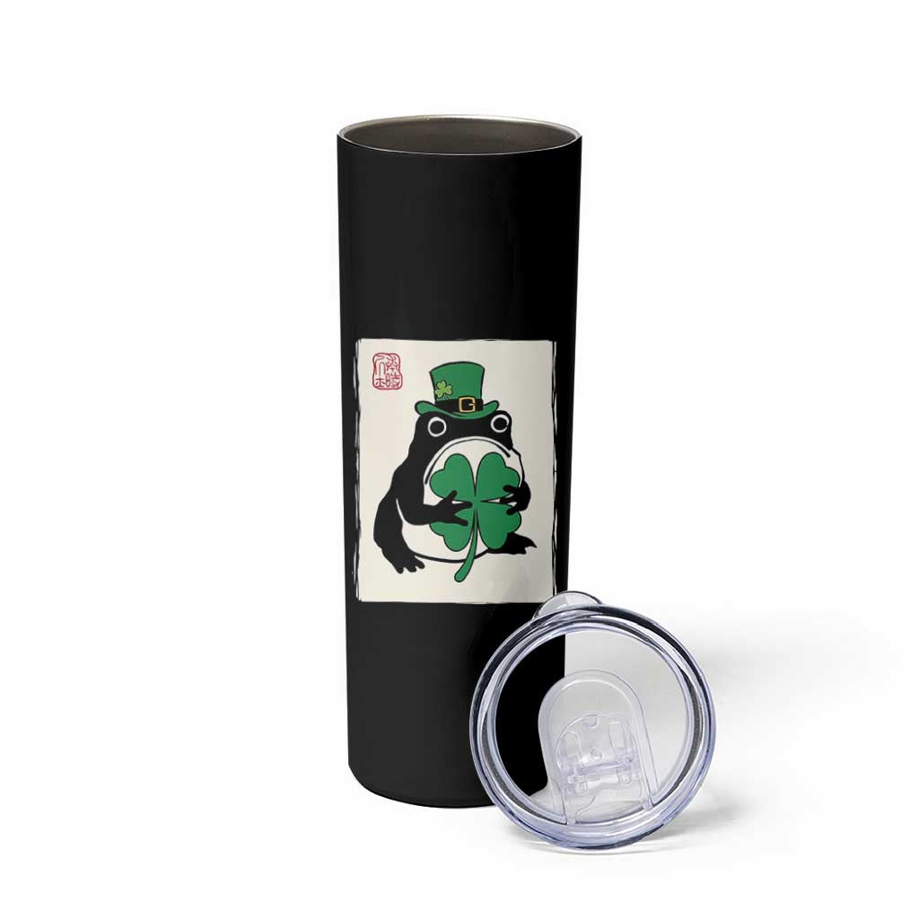 Vintage Japanese Grumpy Frog Skinny Tumbler Lucky St Paddys Day
