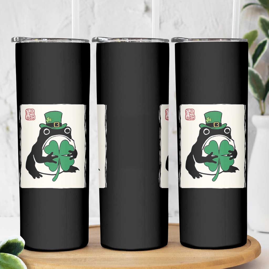 Vintage Japanese Grumpy Frog Skinny Tumbler Lucky St Paddys Day