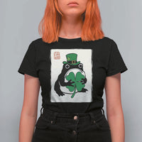 Vintage Japanese Grumpy Frog T Shirt For Women Lucky St Paddys Day