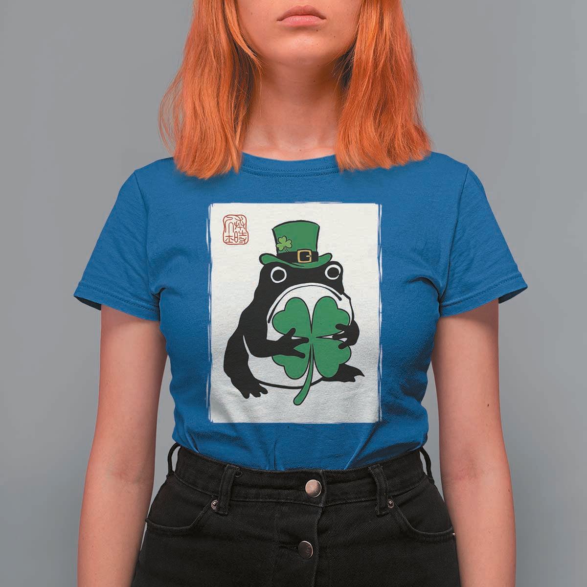 Vintage Japanese Grumpy Frog T Shirt For Women Lucky St Paddys Day