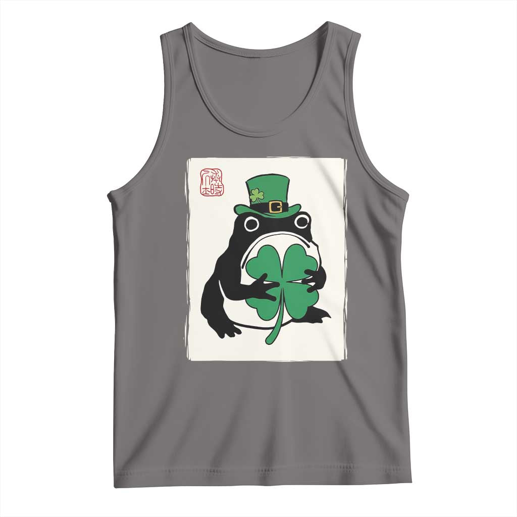 Vintage Japanese Grumpy Frog Tank Top Lucky St Paddys Day