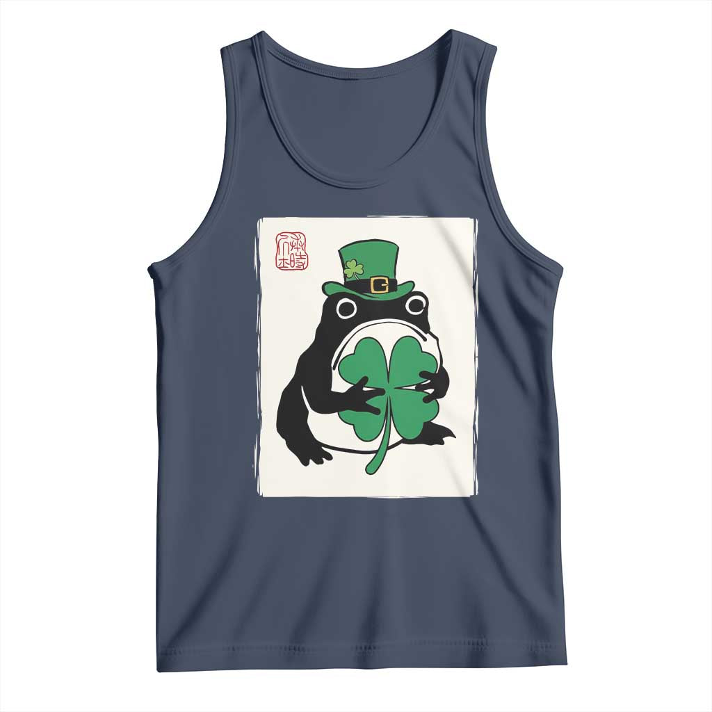 Vintage Japanese Grumpy Frog Tank Top Lucky St Paddys Day