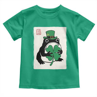 Vintage Japanese Grumpy Frog Toddler T Shirt Lucky St Paddys Day