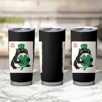 Vintage Japanese Grumpy Frog Tumbler Cup Lucky St Paddys Day