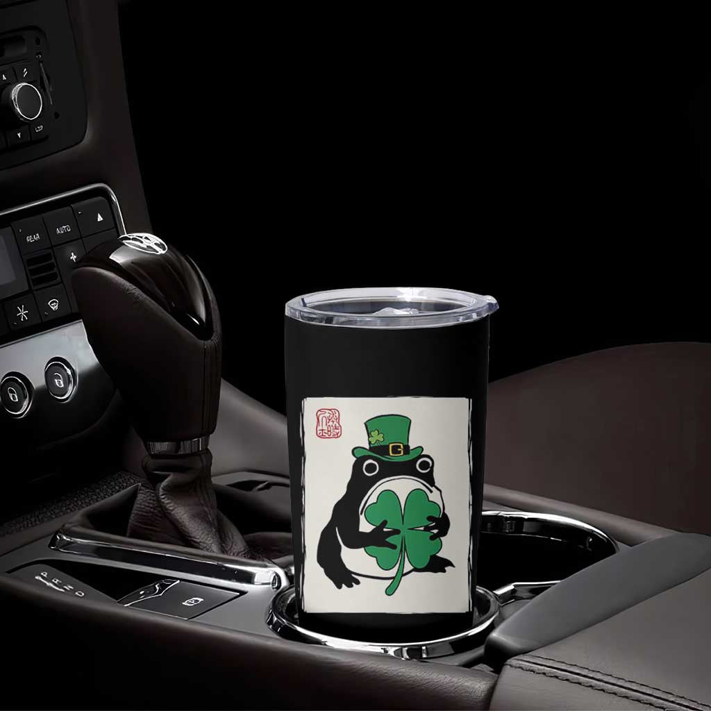 Vintage Japanese Grumpy Frog Tumbler Cup Lucky St Paddys Day