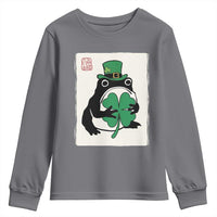 Vintage Japanese Grumpy Frog Youth Sweatshirt Lucky St Paddys Day