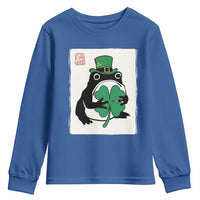 Vintage Japanese Grumpy Frog Youth Sweatshirt Lucky St Paddys Day