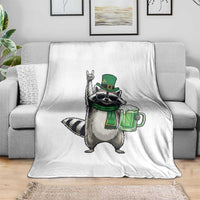 Funny Raccoon Rock On Throw Blanket St Patricks Day Gift