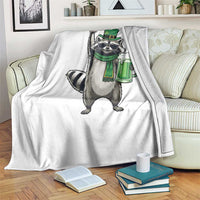 Funny Raccoon Rock On Throw Blanket St Patricks Day Gift