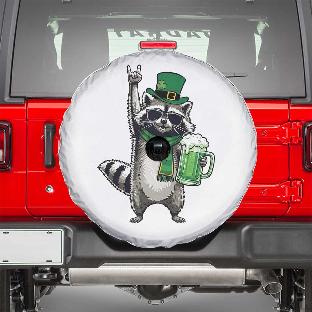 Funny Raccoon Rock On Spare Tire Cover St Patricks Day Gift