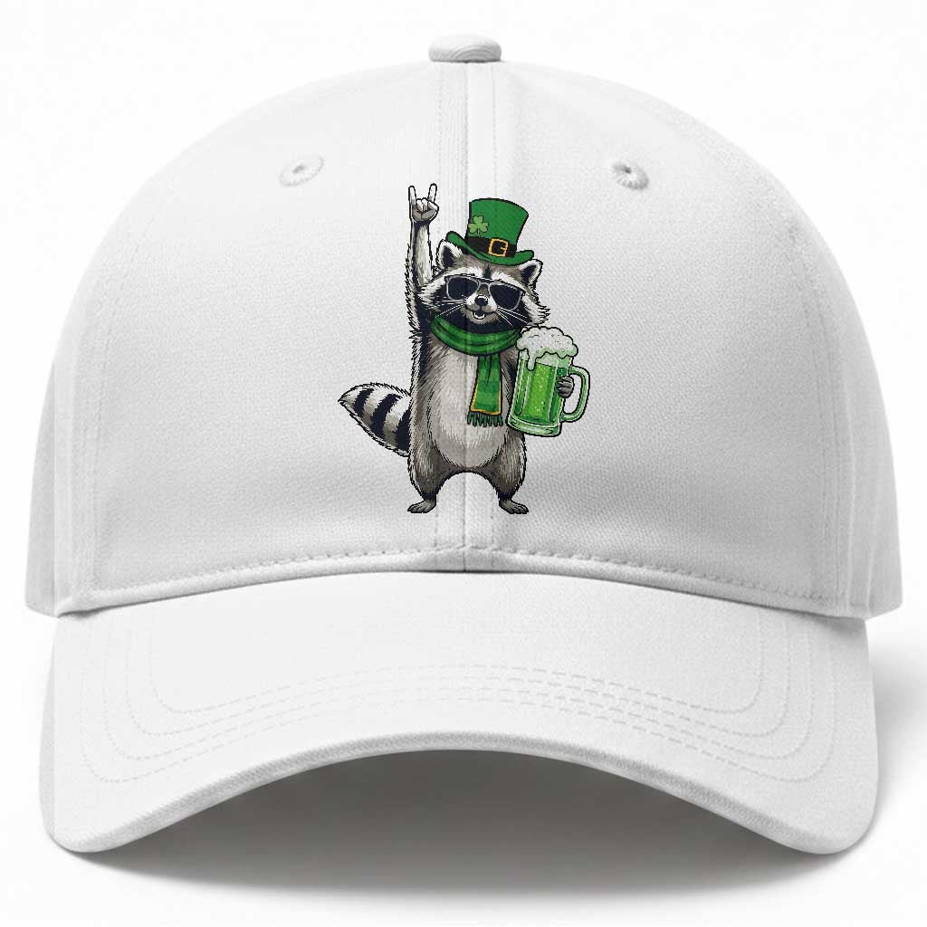 Funny Raccoon Rock On Baseball Cap St Patricks Day Gift