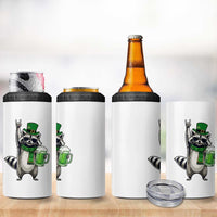 Funny Raccoon Rock On 4 in 1 Can Cooler Tumbler St Patricks Day Gift