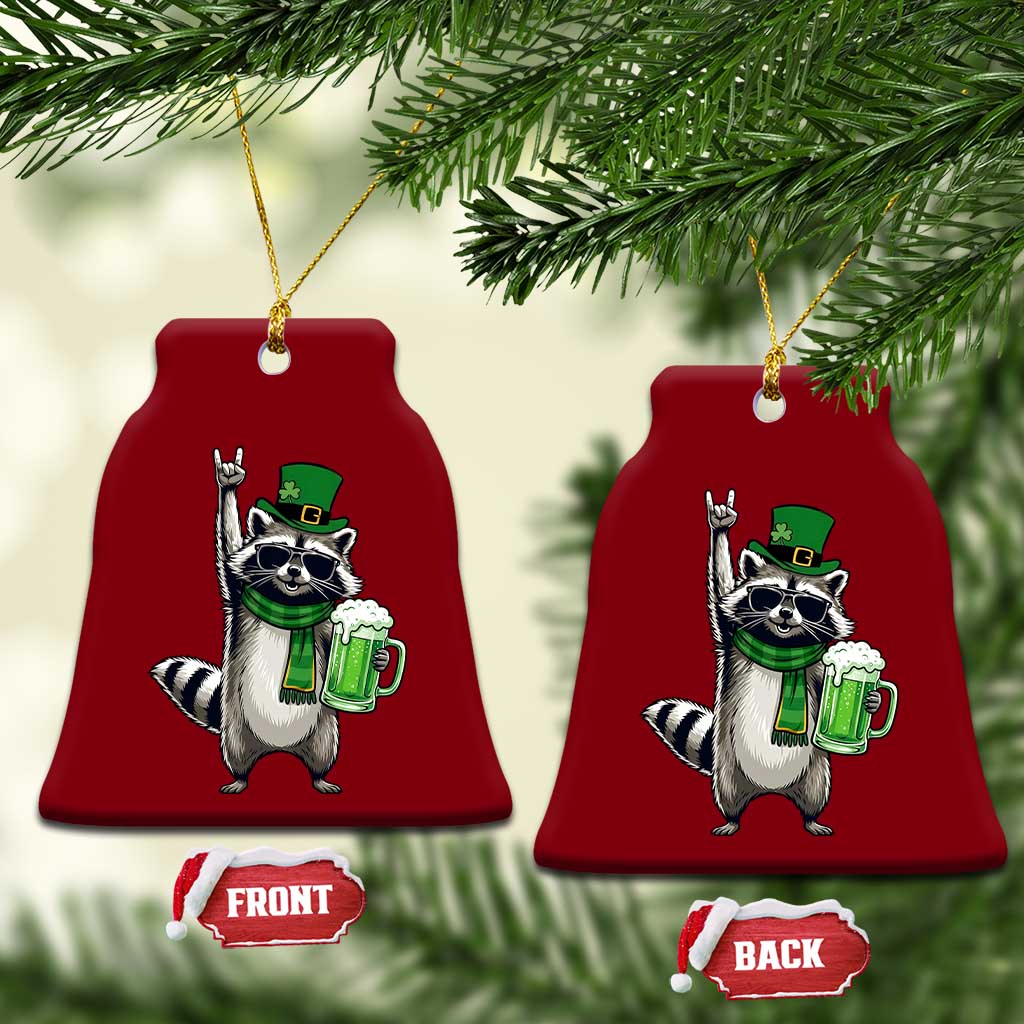 Funny Raccoon Rock On Ceramic Ornament St Patricks Day Gift