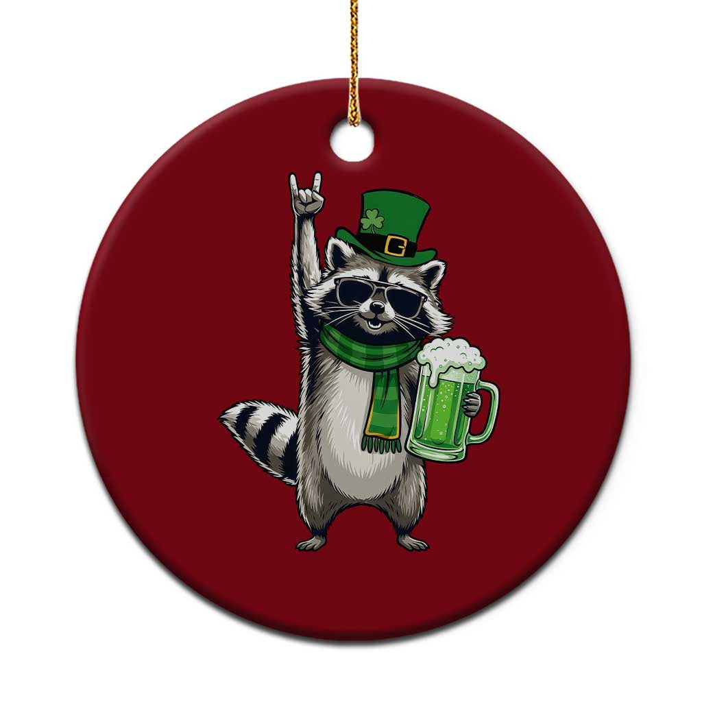 Funny Raccoon Rock On Ceramic Ornament St Patricks Day Gift