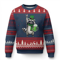 Funny Raccoon Rock On Ugly Christmas Sweater St Patricks Day Gift