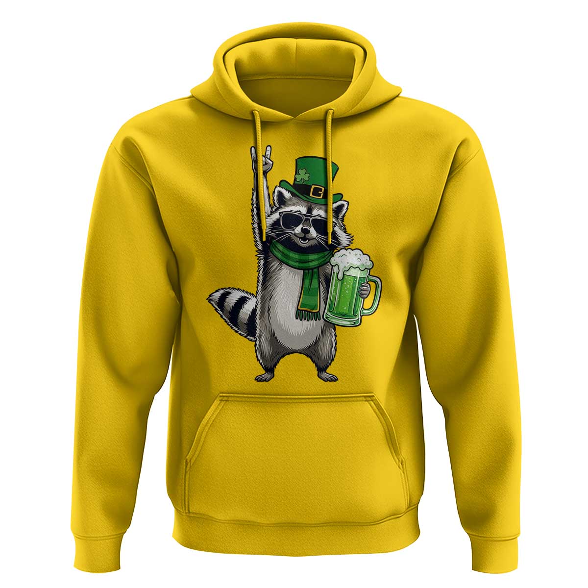 Funny Raccoon Rock On Hoodie St Patricks Day Gift