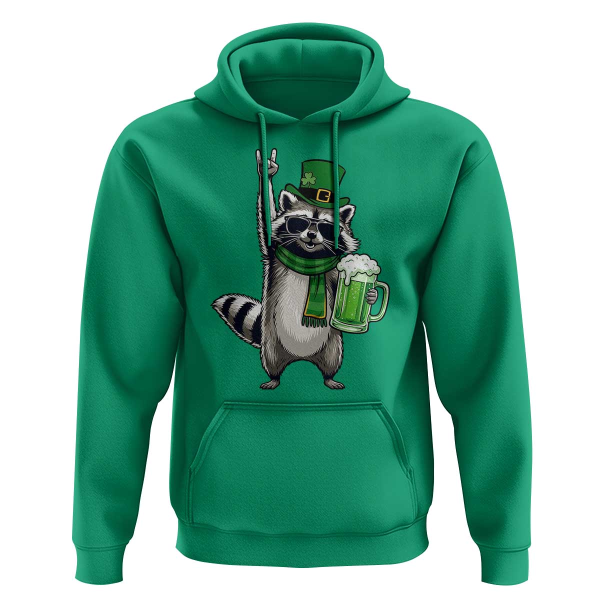 Funny Raccoon Rock On Hoodie St Patricks Day Gift