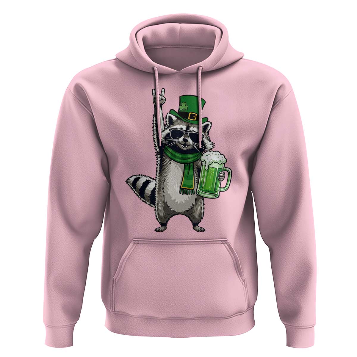 Funny Raccoon Rock On Hoodie St Patricks Day Gift