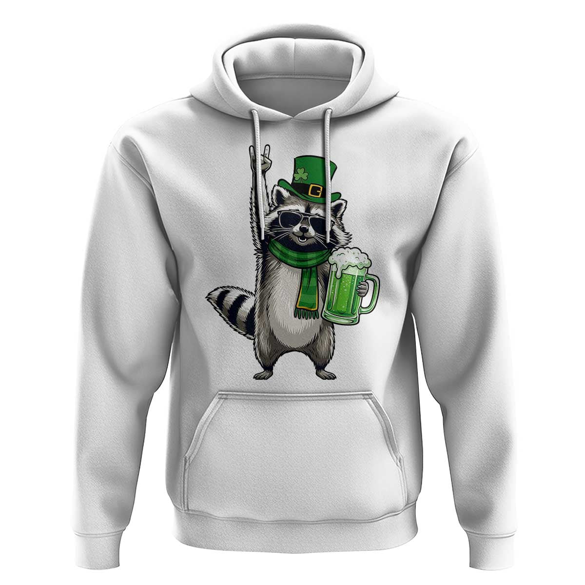 Funny Raccoon Rock On Hoodie St Patricks Day Gift