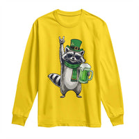 Funny Raccoon Rock On Long Sleeve Shirt St Patricks Day Gift