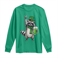 Funny Raccoon Rock On Long Sleeve Shirt St Patricks Day Gift