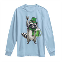 Funny Raccoon Rock On Long Sleeve Shirt St Patricks Day Gift