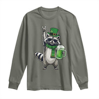 Funny Raccoon Rock On Long Sleeve Shirt St Patricks Day Gift