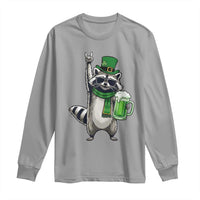 Funny Raccoon Rock On Long Sleeve Shirt St Patricks Day Gift