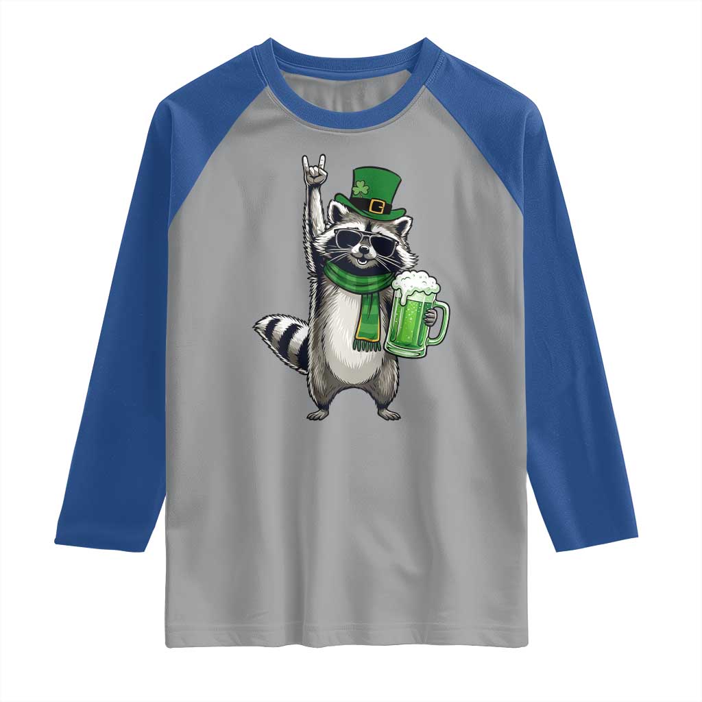 Funny Raccoon Rock On Raglan Shirt St Patricks Day Gift