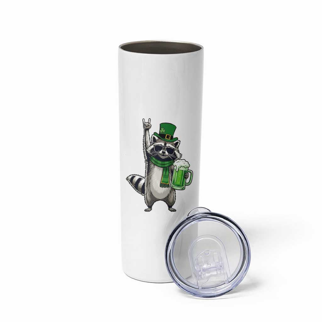 Funny Raccoon Rock On Skinny Tumbler St Patricks Day Gift