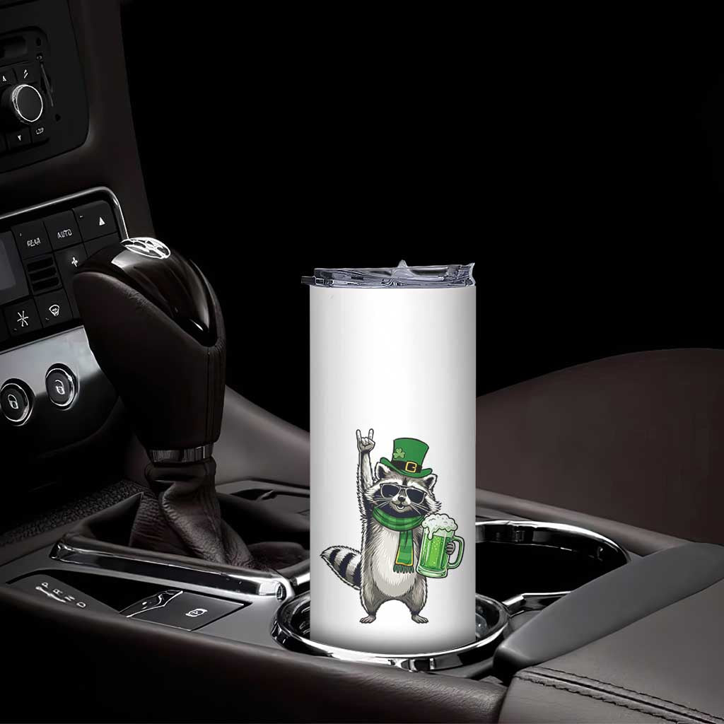 Funny Raccoon Rock On Skinny Tumbler St Patricks Day Gift